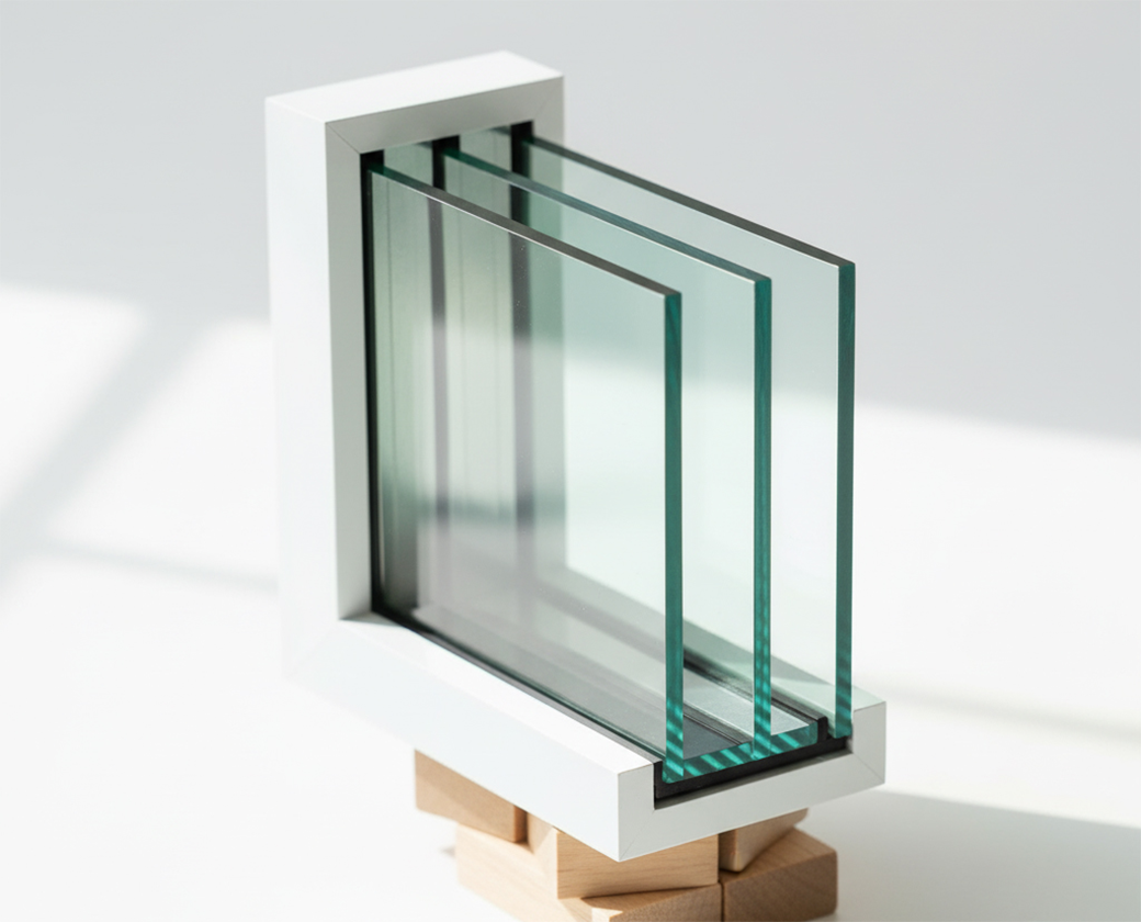 窓ガラスの断面画像